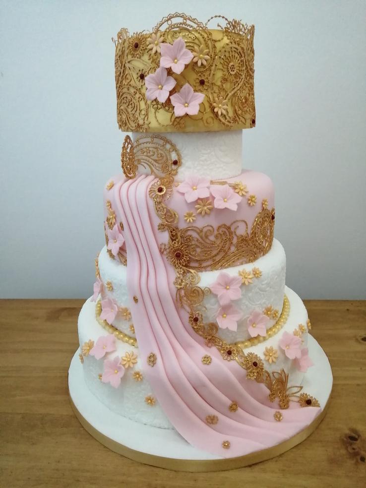 Pink Wedding Cake by Dream Wedding Creations