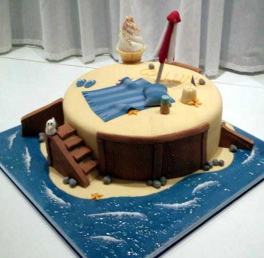 seaside birthday cake