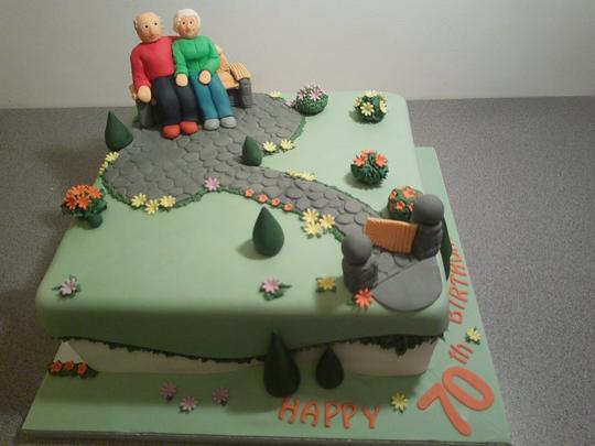 70th garden cake